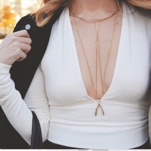 Aritzia tan cropped long sleeve sweater